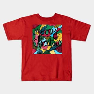 MERRY CHRISTMAS NEUROGRAPHIC _ WATERCOLORS & BLACK LINE Kids T-Shirt